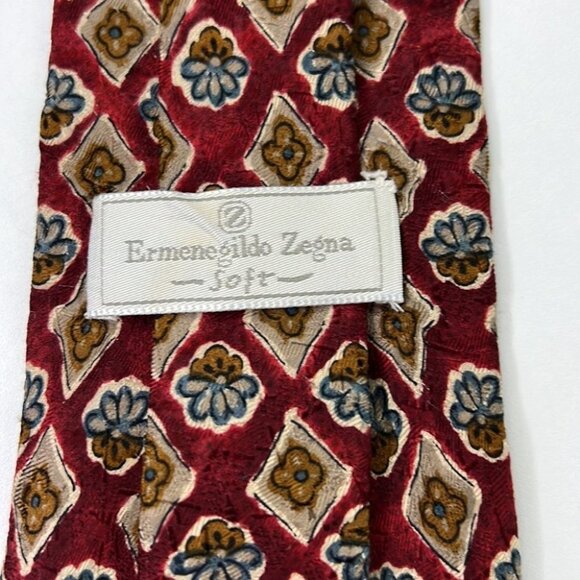 Ermenegildo Zegna Geometric 100% Silk Tie - Picture 4 of 7